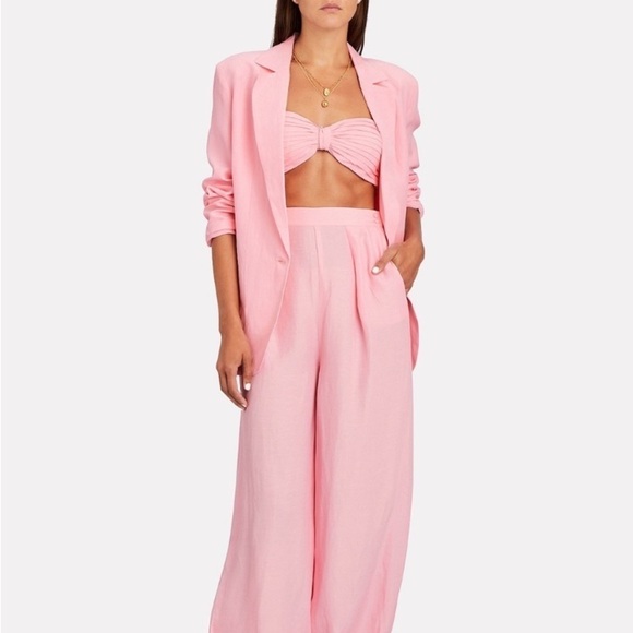 RONNY KOBO Revolve Mayan Pink Bow Pleated Bandeau Top NWT - Picture 2 of 11